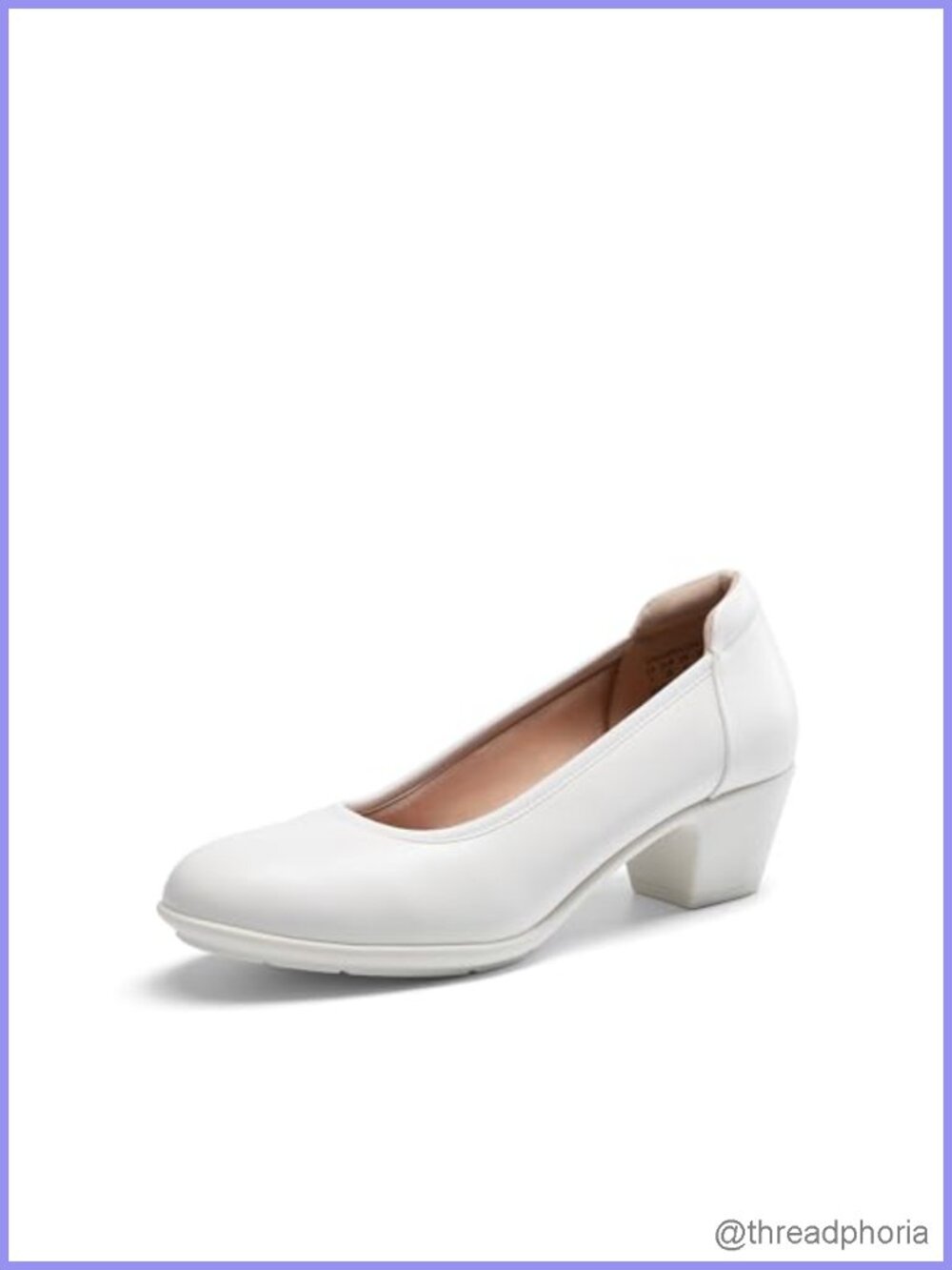 Women's Low Chunky Heel PU Block Work Pumps Closed Toe Dress Shoes Office